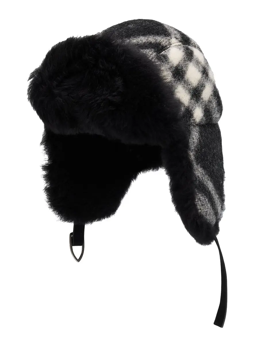 Burberry Check Wool & Shearling Trapper Hat | Thumbnail 2 Burberry Check Wool & Shearling Trapper Hat | Thumbnail 2