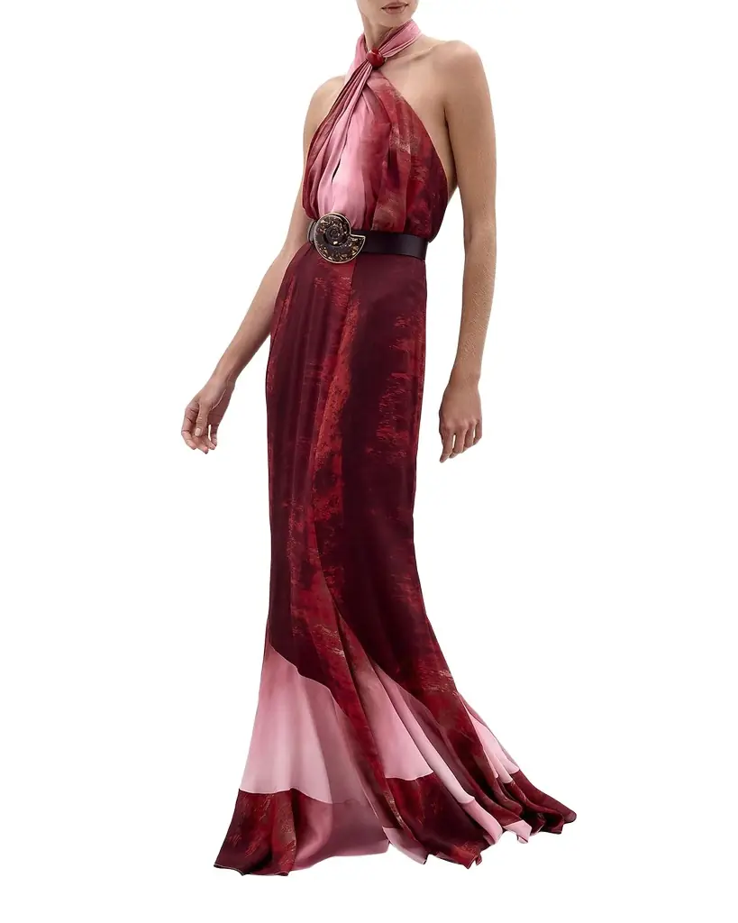 Silvia Tcherassi Raisa Crossover Halter Maxi Mermaid Dress | Image 1 Silvia Tcherassi Raisa Crossover Halter Maxi Mermaid Dress | Image 1