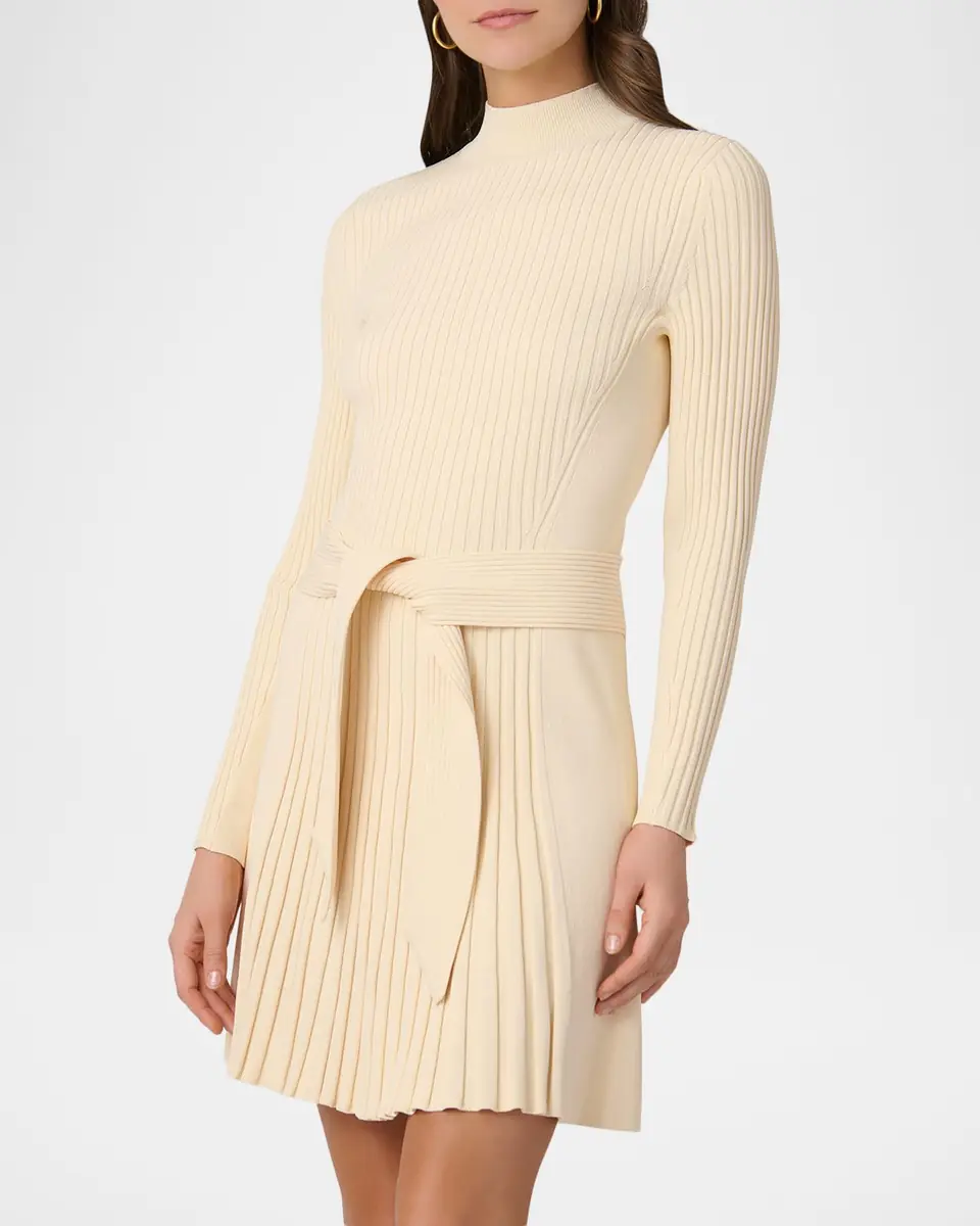 Shoshanna Tara Ribbed Mock-Neck Mini Sweater Dress | Thumbnail 3 Shoshanna Tara Ribbed Mock-Neck Mini Sweater Dress | Thumbnail 3