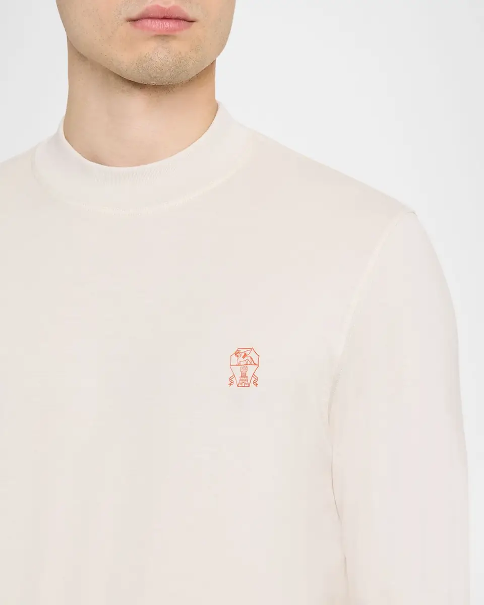 Brunello Cucinelli Men's Mock-Neck Long-Sleeve T-Shirt | Thumbnail 4 Brunello Cucinelli Men's Mock-Neck Long-Sleeve T-Shirt | Thumbnail 4