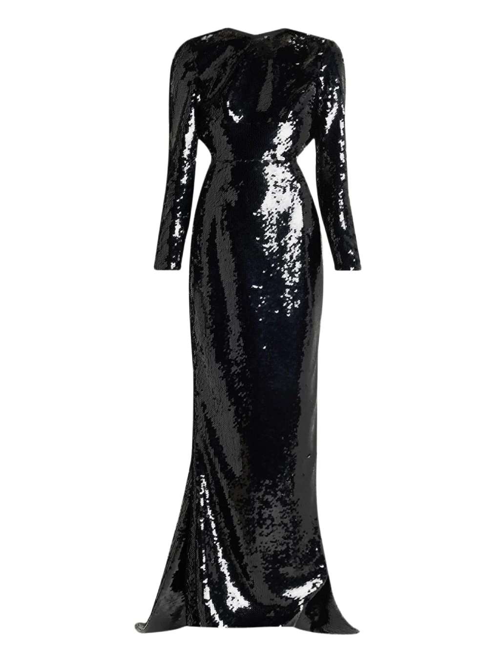 Sequined Long-Sleeve Backless Trumpet Gown Sequined Long-Sleeve Backless Trumpet Gown