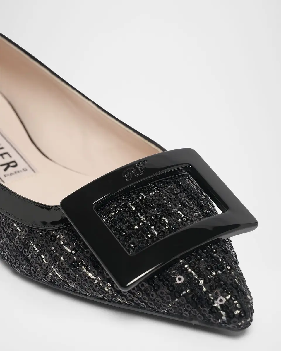 Roger Vivier Gommettine Sequined Tweed Ballet Flats | Thumbnail 2