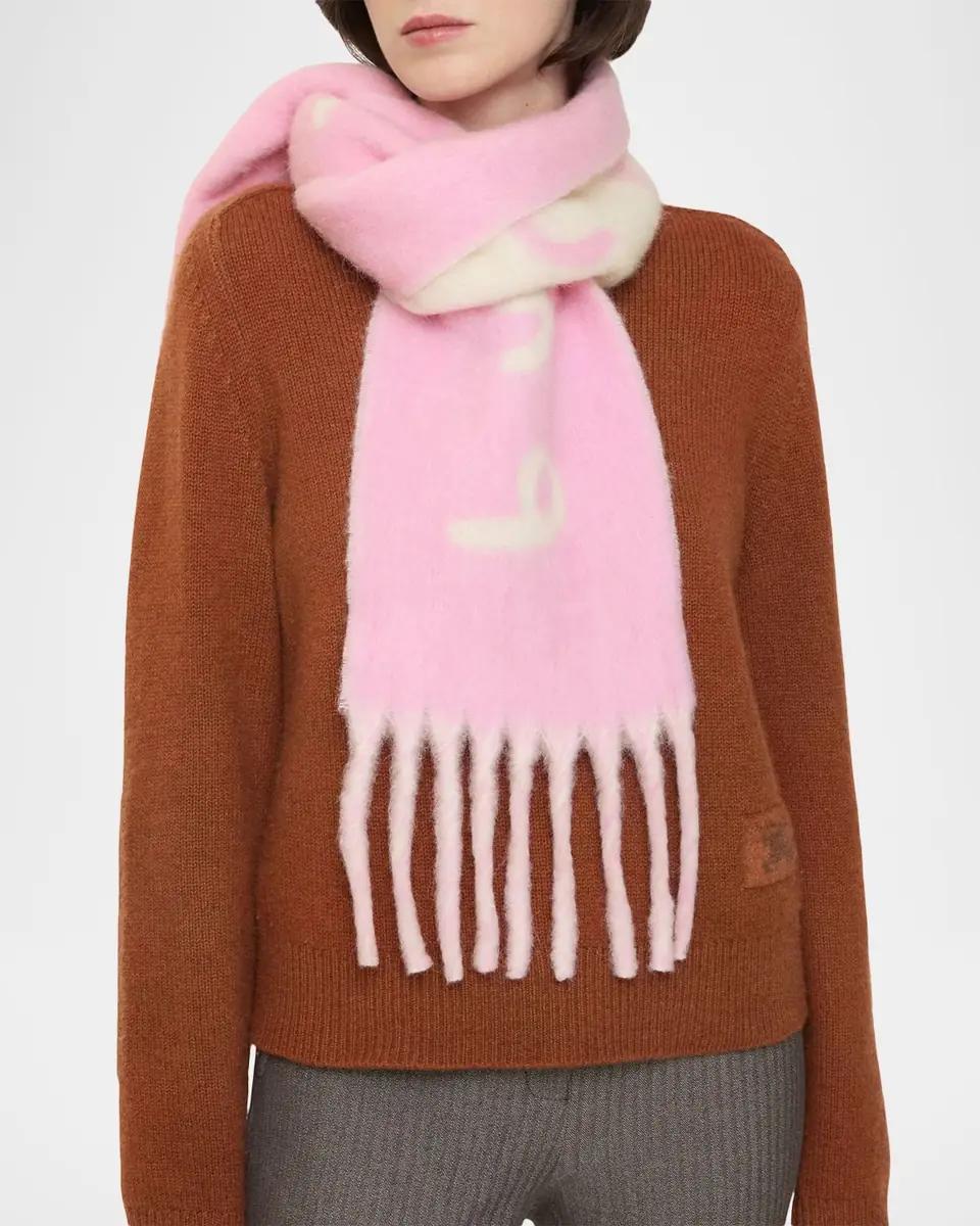 Burberry Jacquard Logo Alpaca Wool-Blend Scarf | Thumbnail 2 Burberry Jacquard Logo Alpaca Wool-Blend Scarf | Thumbnail 2