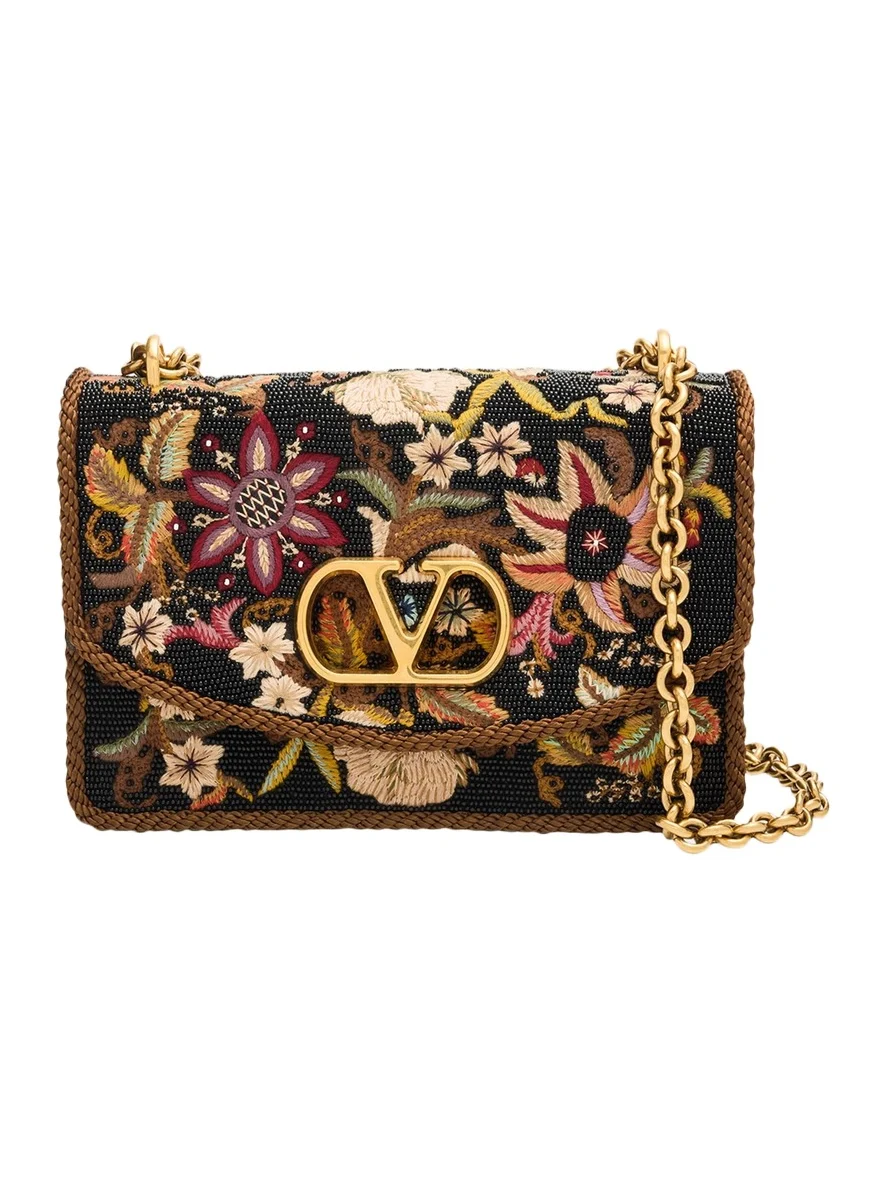 Beaded Floral-Embroidered Shoulder Strap Beaded Floral-Embroidered Shoulder Strap