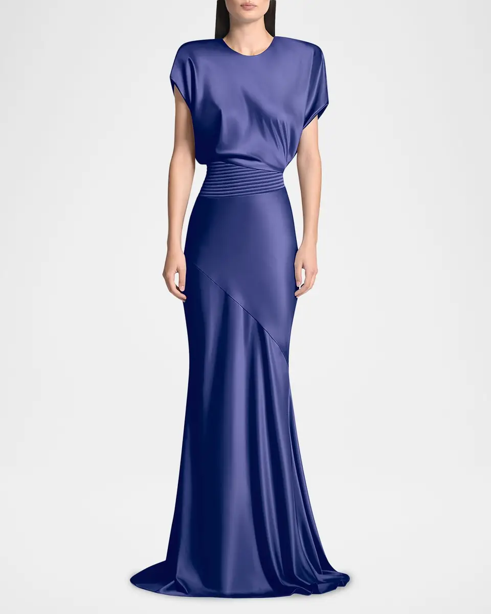 ZHIVAGO Bond Draped Stretch Satin Mermaid Gown | Thumbnail 3 ZHIVAGO Bond Draped Stretch Satin Mermaid Gown | Thumbnail 3