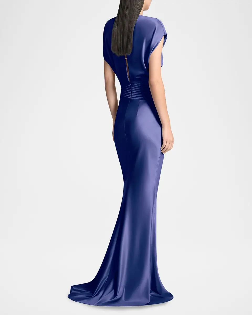 ZHIVAGO Bond Draped Stretch Satin Mermaid Gown | Thumbnail 4 ZHIVAGO Bond Draped Stretch Satin Mermaid Gown | Thumbnail 4