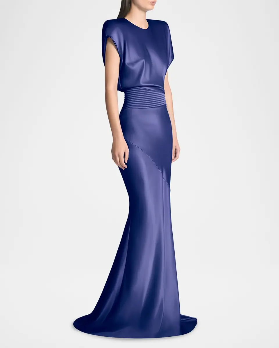 ZHIVAGO Bond Draped Stretch Satin Mermaid Gown | Thumbnail 5 ZHIVAGO Bond Draped Stretch Satin Mermaid Gown | Thumbnail 5