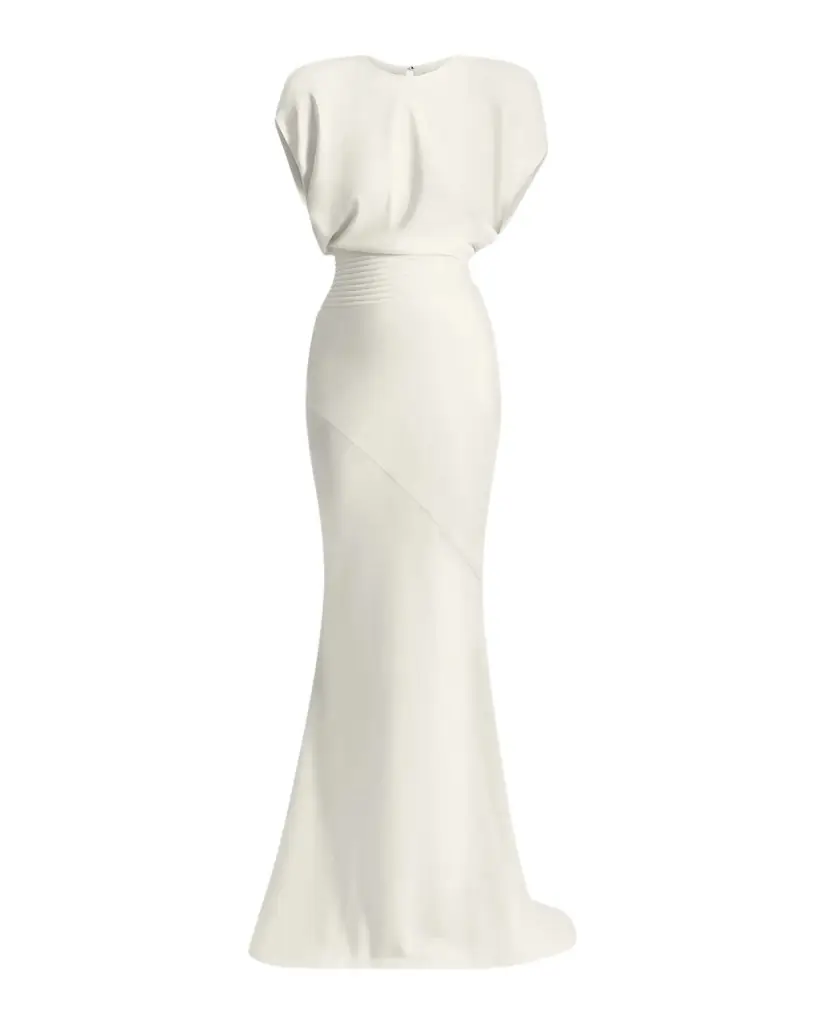 Bond Draped Stretch Satin Mermaid Gown Bond Draped Stretch Satin Mermaid Gown