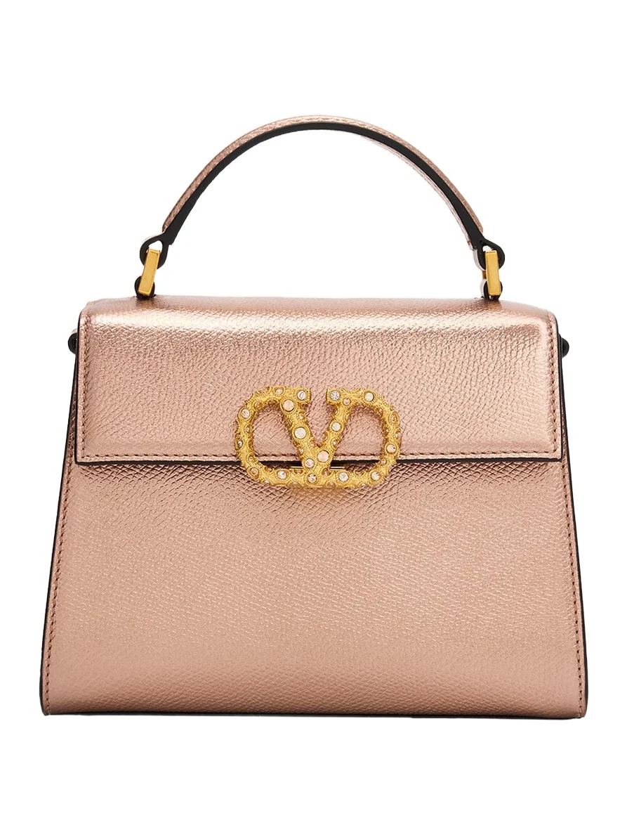 Valentino Garavani VSLING Mini Laminated Leather Top-Handle Bag