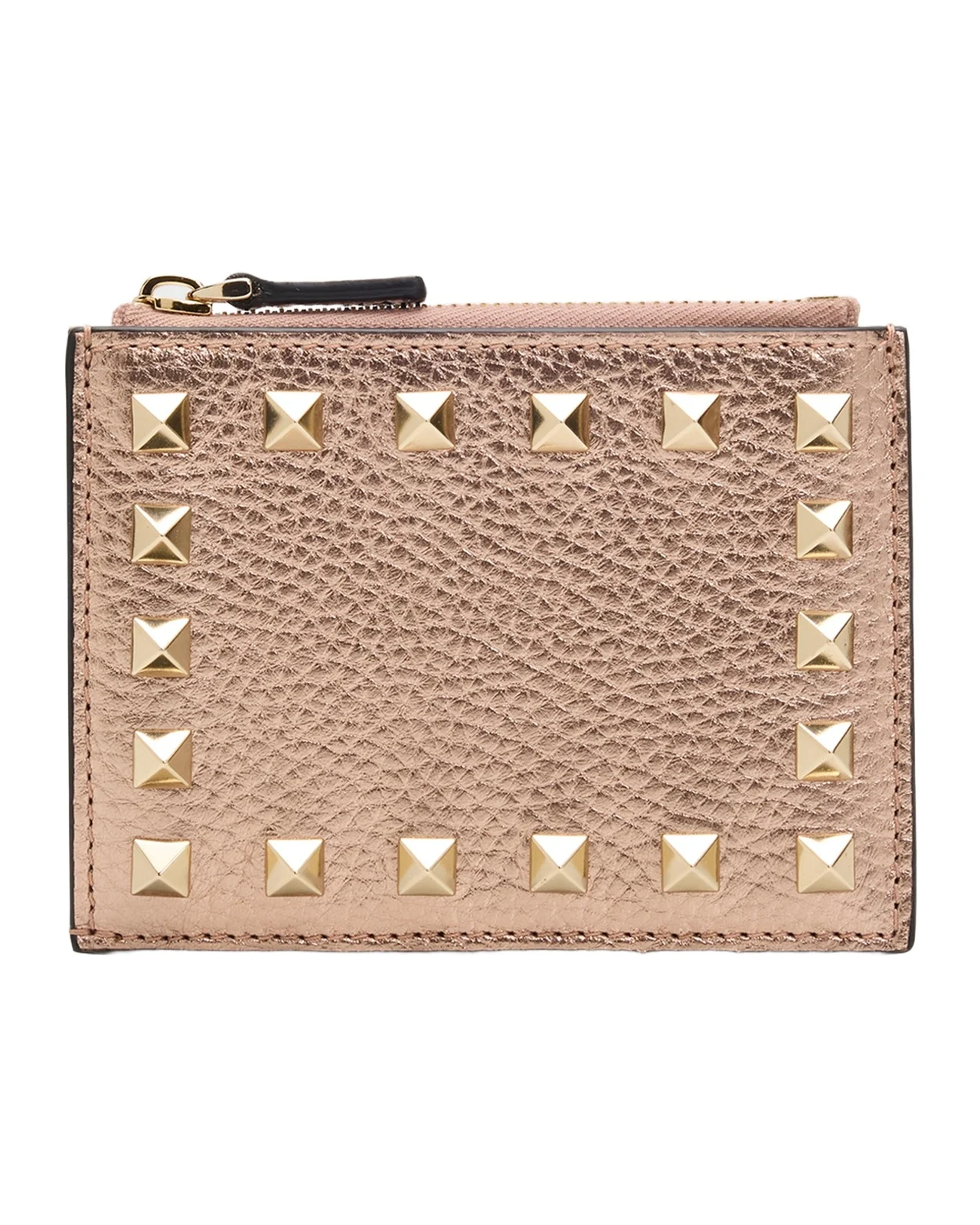 Valentino Garavani Rockstud Calfskin Cardholder with Zip