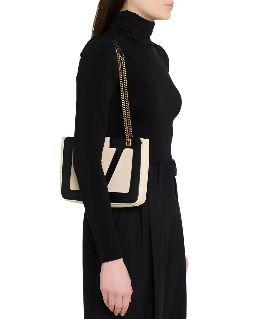 Valentino Garavani Viva Superstar Two-Tone VLOGO Leather Shoulder Bag | Image 1 Valentino Garavani Viva Superstar Two-Tone VLOGO Leather Shoulder Bag | Image 1