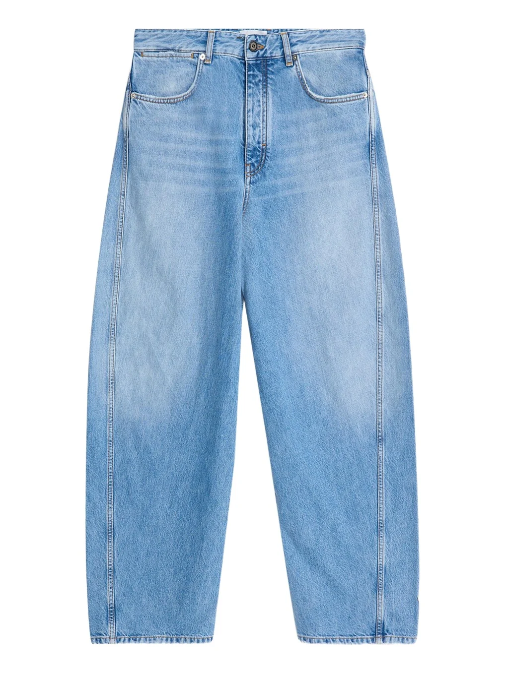 Men's Stone-Washed Barrel-Leg Jeans
