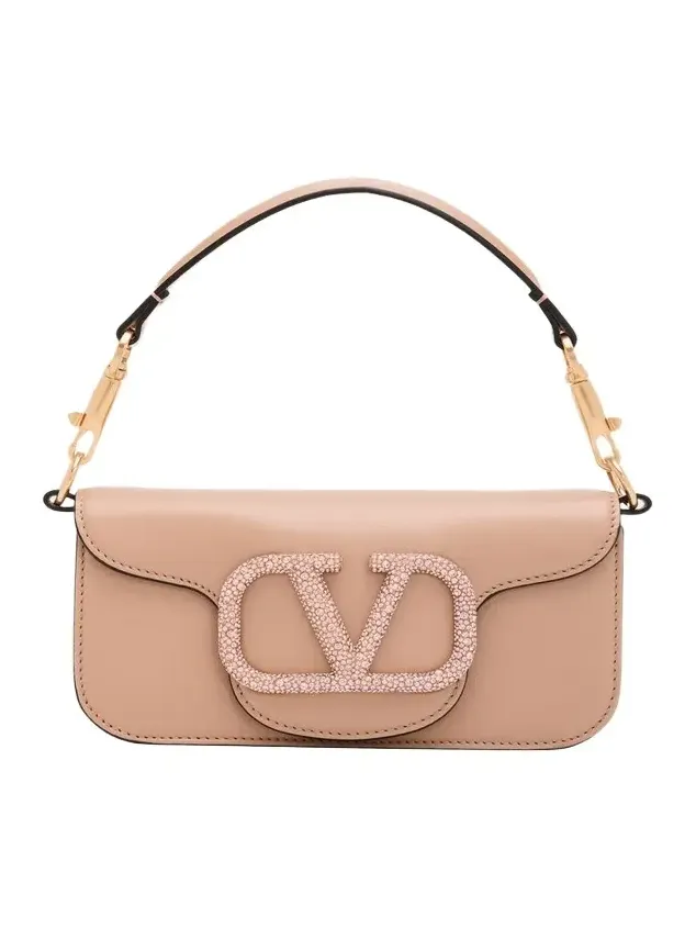 Loco Small Leather Top-Handle Bag with Jewel VLogo