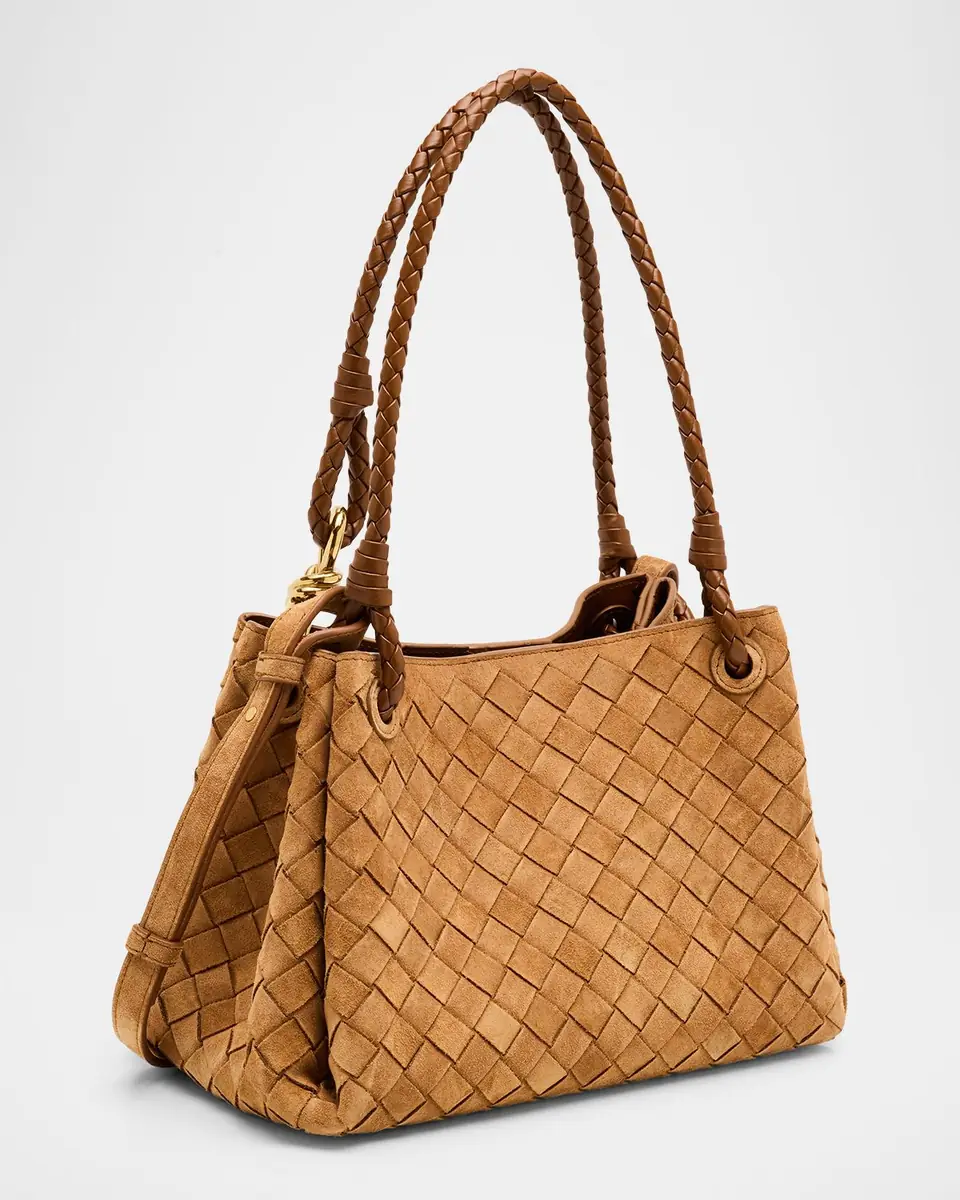 Bottega Veneta Parachute Suede Intrecciato Shoulder Bag | Thumbnail 3