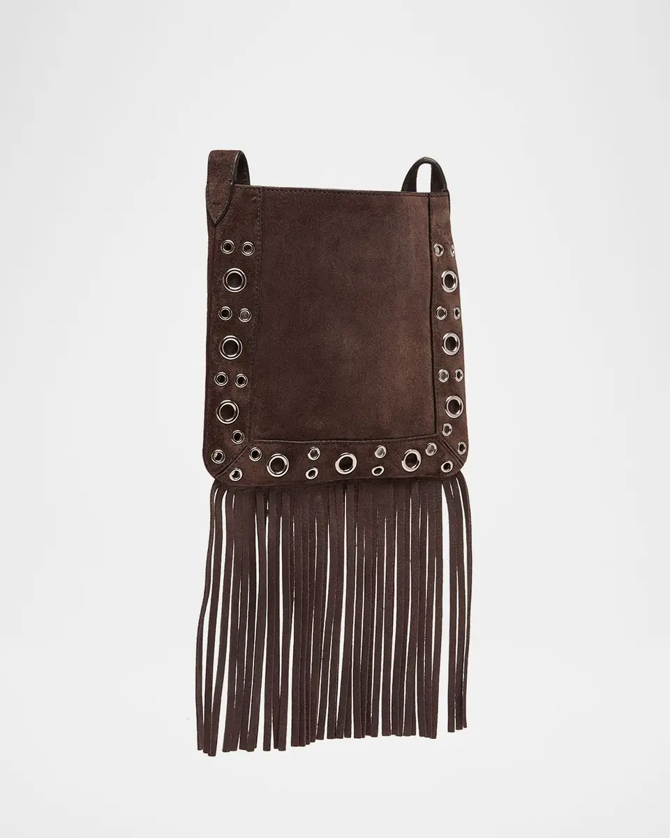 Valentino Garavani Small Studded Fringe Suede Crossbody Bag | Thumbnail 7