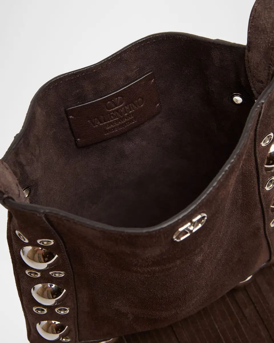 Valentino Garavani Small Studded Fringe Suede Crossbody Bag | Thumbnail 8