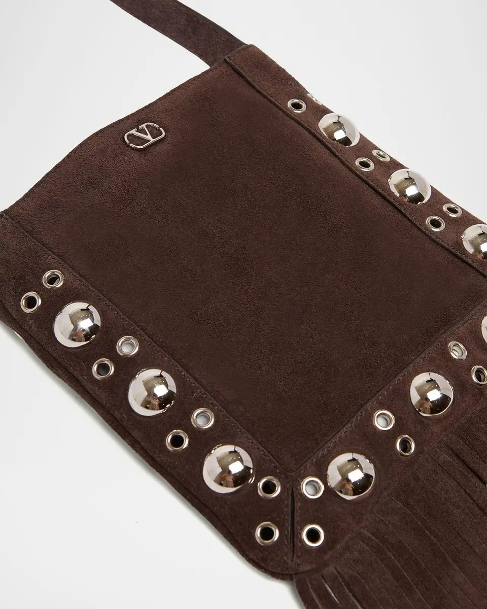Valentino Garavani Small Studded Fringe Suede Crossbody Bag | Thumbnail 10