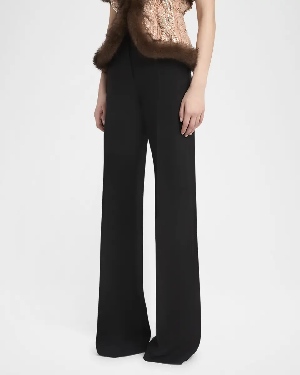 Valentino Garavani High-Rise Crepe Wide-Leg Pants | Thumbnail 3 Valentino Garavani High-Rise Crepe Wide-Leg Pants | Thumbnail 3