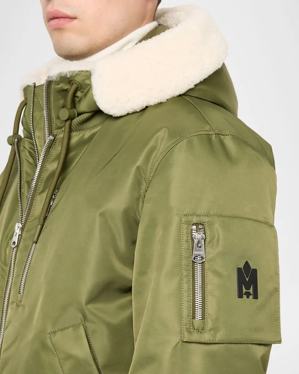 Mackage Men's August Bomber Jacket with Shearling-Trimmed Hood | Thumbnail 5 Mackage Men's August Bomber Jacket with Shearling-Trimmed Hood | Thumbnail 5