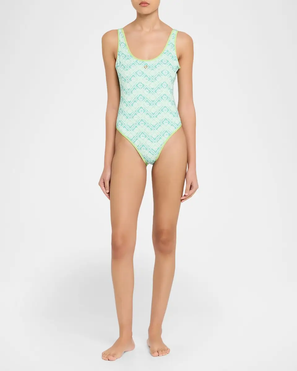 CASABLANCA Wavy Monogram One-Piece Swimsuit | Thumbnail 2