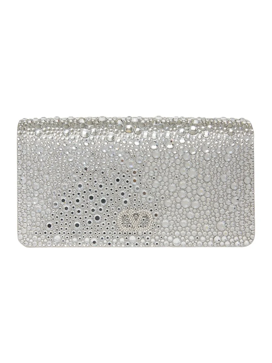 Crystal VLogo Clutch Bag