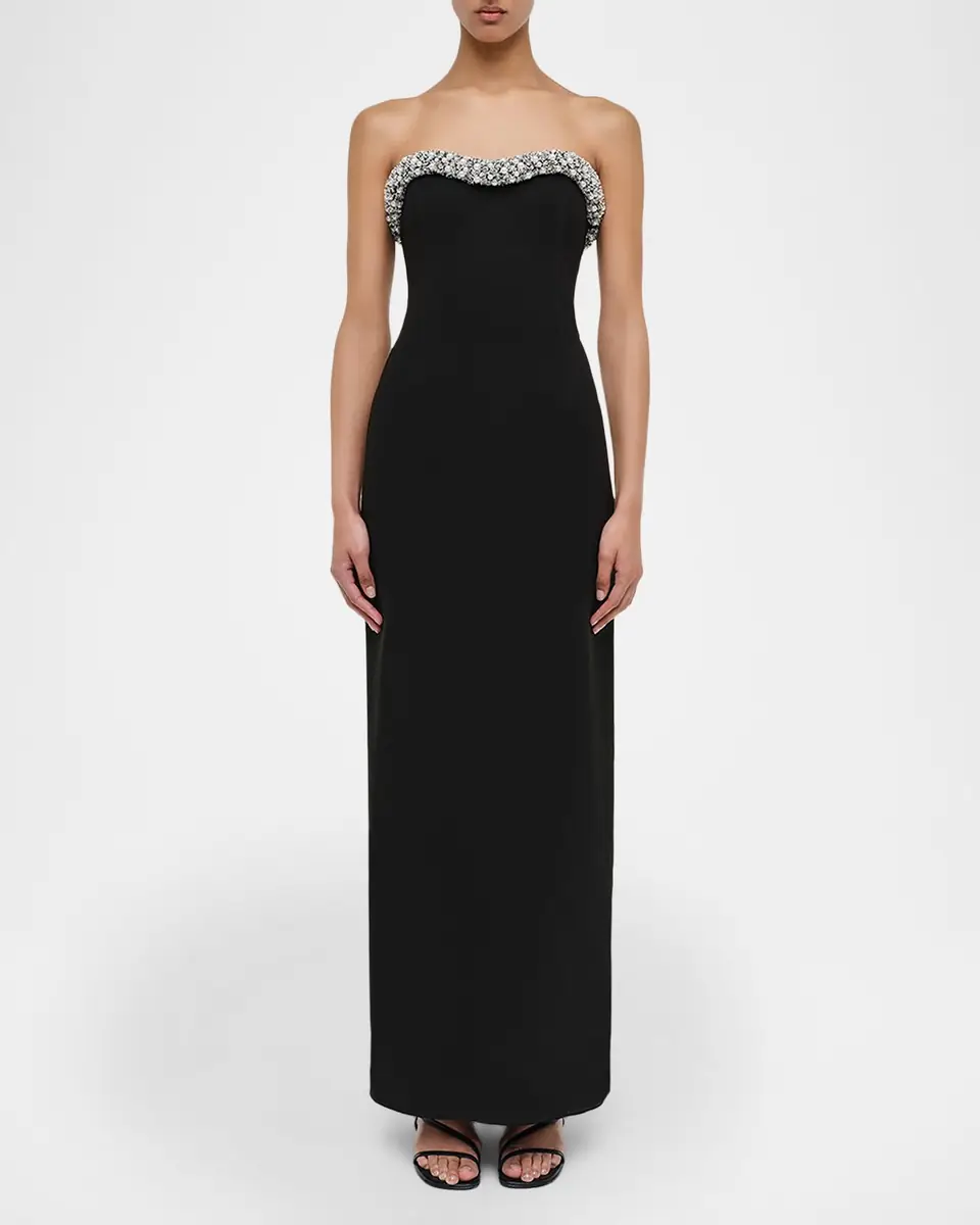 SIMKHAI Riona Strapless Crystal-Embellished Bustier Gown | Thumbnail 2 SIMKHAI Riona Strapless Crystal-Embellished Bustier Gown | Thumbnail 2