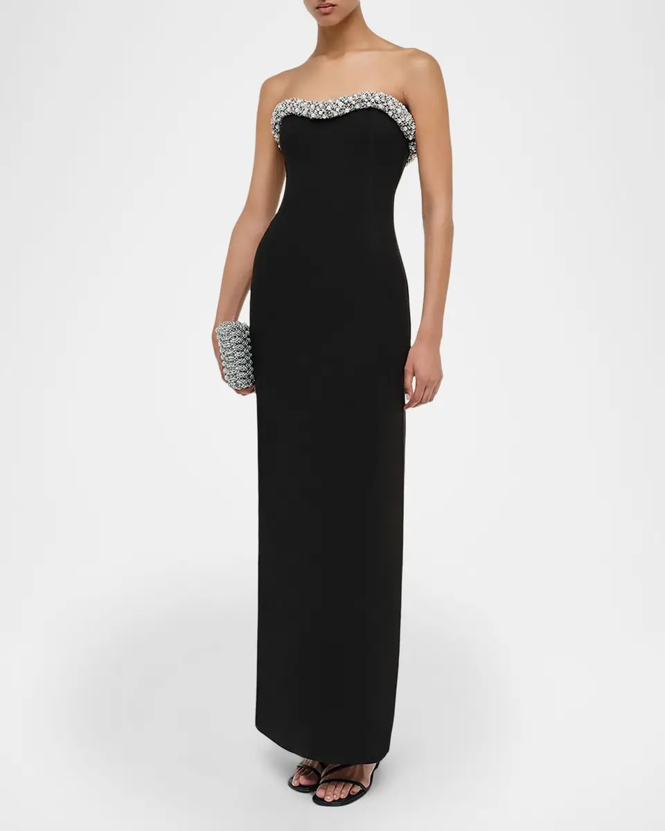 SIMKHAI Riona Strapless Crystal-Embellished Bustier Gown | Thumbnail 4 SIMKHAI Riona Strapless Crystal-Embellished Bustier Gown | Thumbnail 4