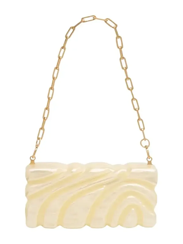 Aura Sculptural Marbled Acrylic Clutch Bag Aura Sculptural Marbled Acrylic Clutch Bag