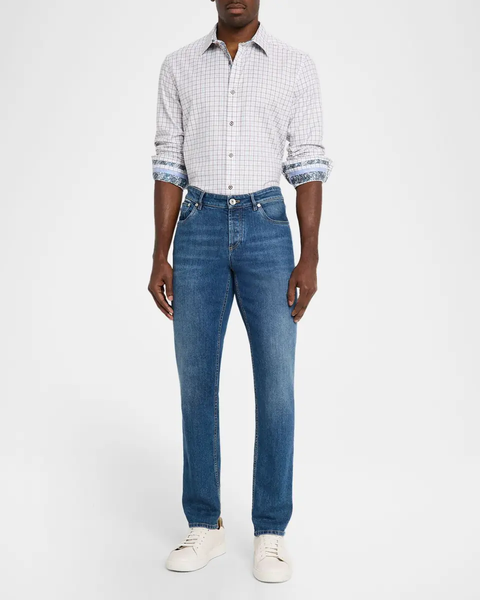 Robert Graham Men's Darrington Mini-Check Cotton Button-Down Shirt | Thumbnail 2 Robert Graham Men's Darrington Mini-Check Cotton Button-Down Shirt | Thumbnail 2