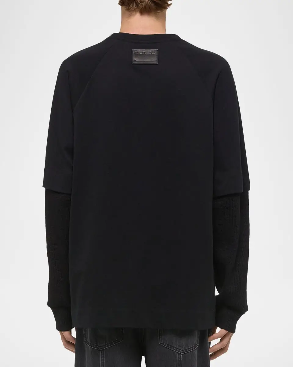Helmut Lang Men's Double-Layer Waffle Sleeve T-Shirt | Thumbnail 2 Helmut Lang Men's Double-Layer Waffle Sleeve T-Shirt | Thumbnail 2