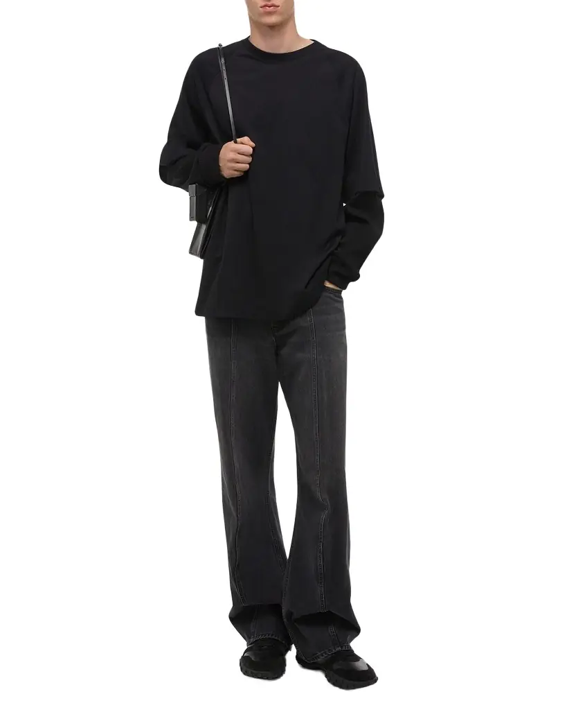 Helmut Lang Men's Double-Layer Waffle Sleeve T-Shirt | Image 1 Helmut Lang Men's Double-Layer Waffle Sleeve T-Shirt | Image 1