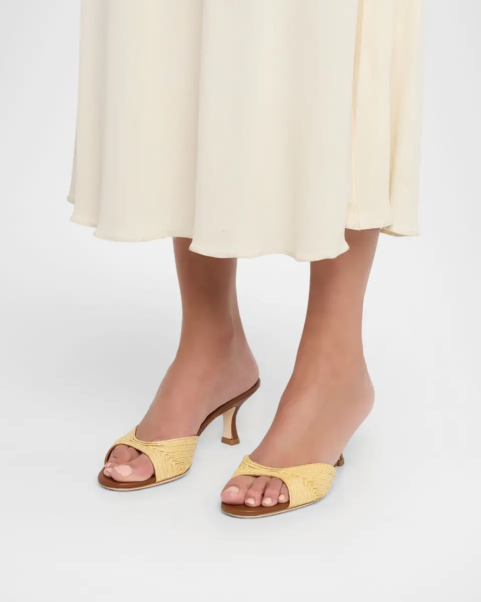STAUD Brigitte Raffia Kitten-Heel Mules | Thumbnail 2 STAUD Brigitte Raffia Kitten-Heel Mules | Thumbnail 2
