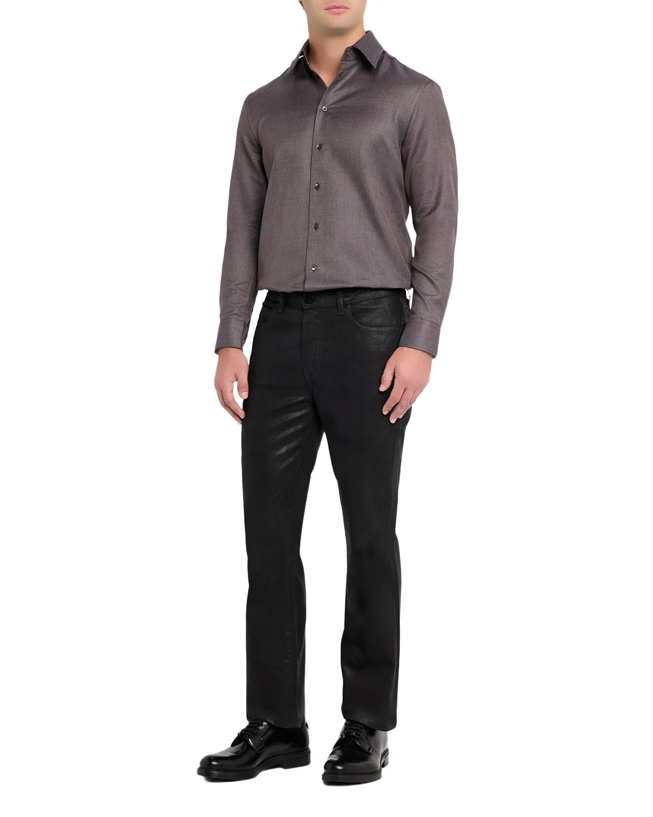 Emporio Armani Men's Micro-Dot Cotton Modern Fit Sport Shirt
