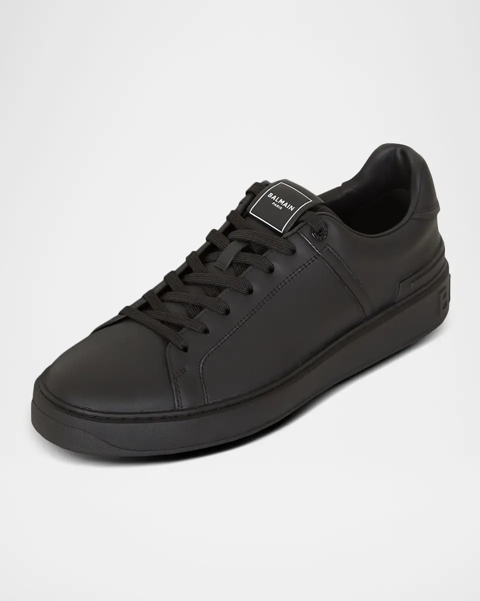 Balmain Men's B-Court Leather Low-Top Sneakers | Thumbnail 3 Balmain Men's B-Court Leather Low-Top Sneakers | Thumbnail 3