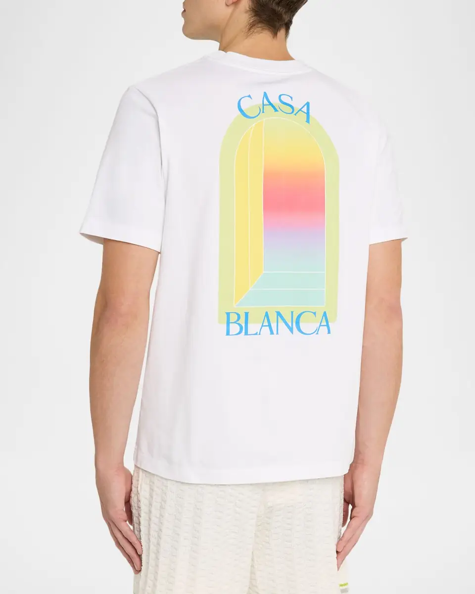 CASABLANCA Men's Gradient L 'Arche Organic Cotton T‑Shirt | Thumbnail 3 CASABLANCA Men's Gradient L 'Arche Organic Cotton T‑Shirt | Thumbnail 3