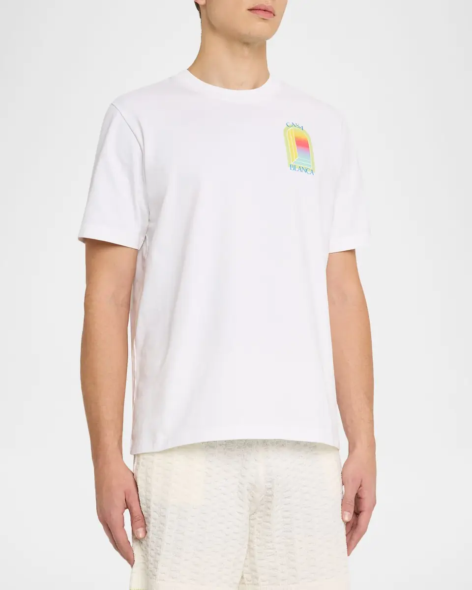 CASABLANCA Men's Gradient L 'Arche Organic Cotton T‑Shirt | Thumbnail 4 CASABLANCA Men's Gradient L 'Arche Organic Cotton T‑Shirt | Thumbnail 4
