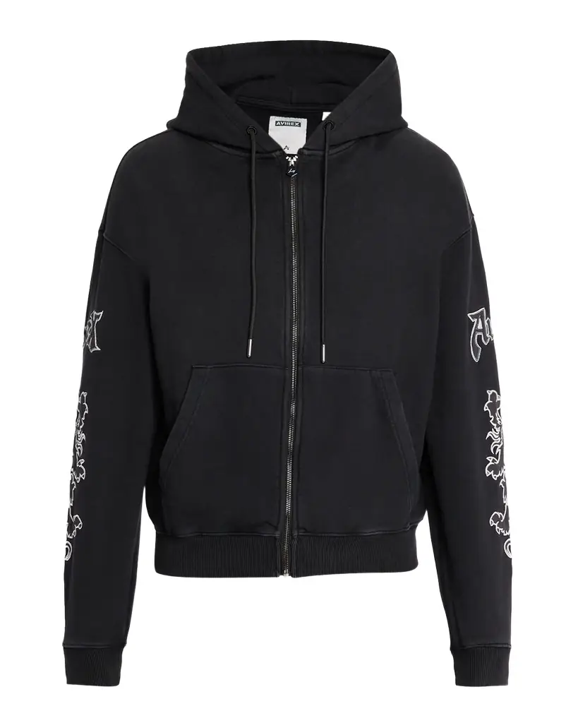 AVIREX Men's Goth Fleece Full-Zip Hoodie | Image 1 AVIREX Men's Goth Fleece Full-Zip Hoodie | Image 1