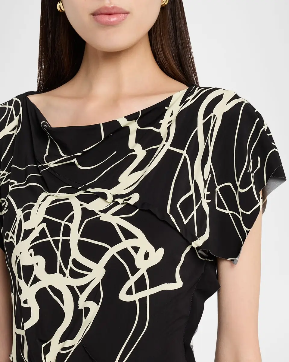 Jason Wu Collection Bicolor Scribble-Print Gown | Thumbnail 5 Jason Wu Collection Bicolor Scribble-Print Gown | Thumbnail 5