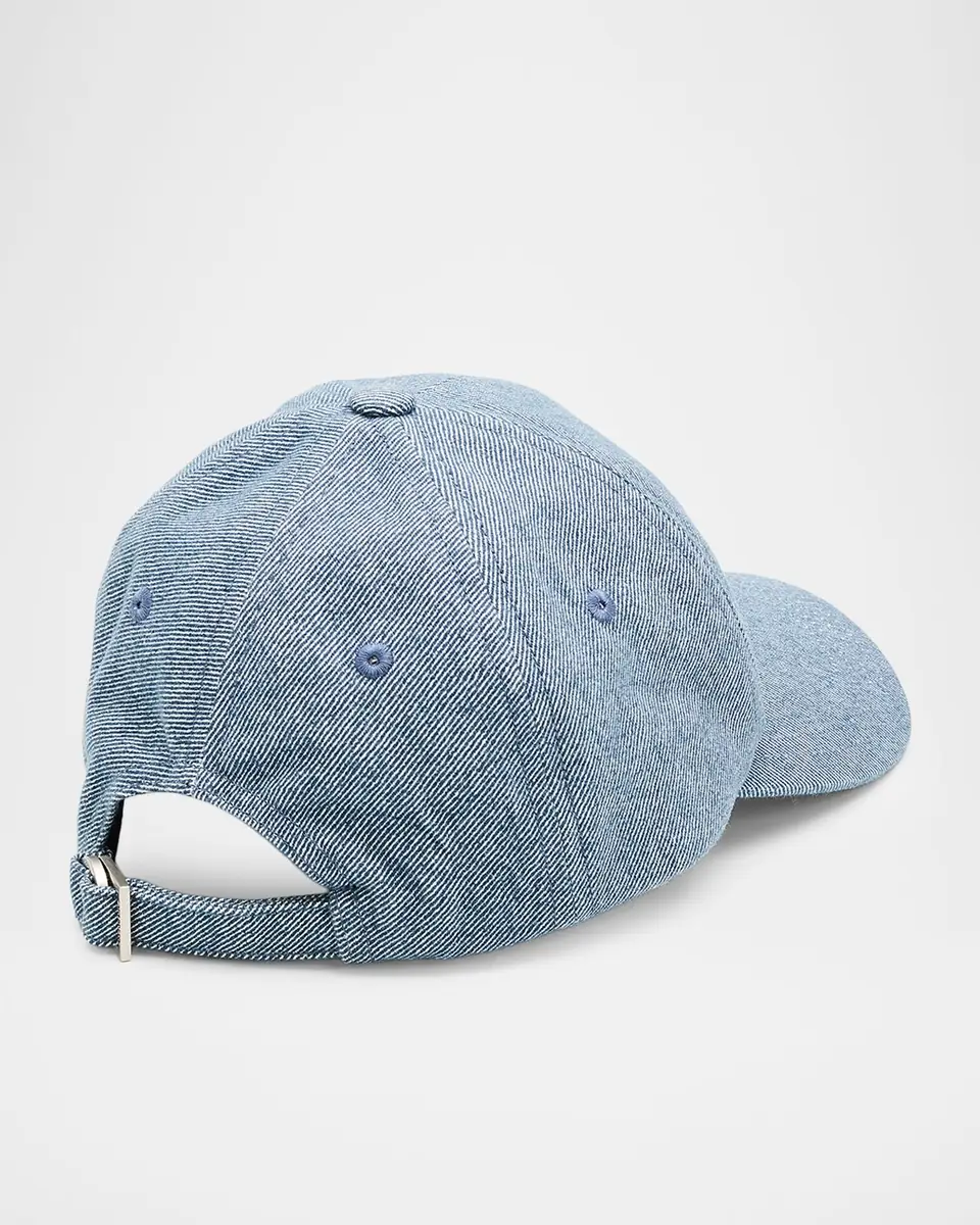 Jacquemus Men's The Gadjo Metal-Logo Denim Six-Panel Baseball Cap | Thumbnail 2