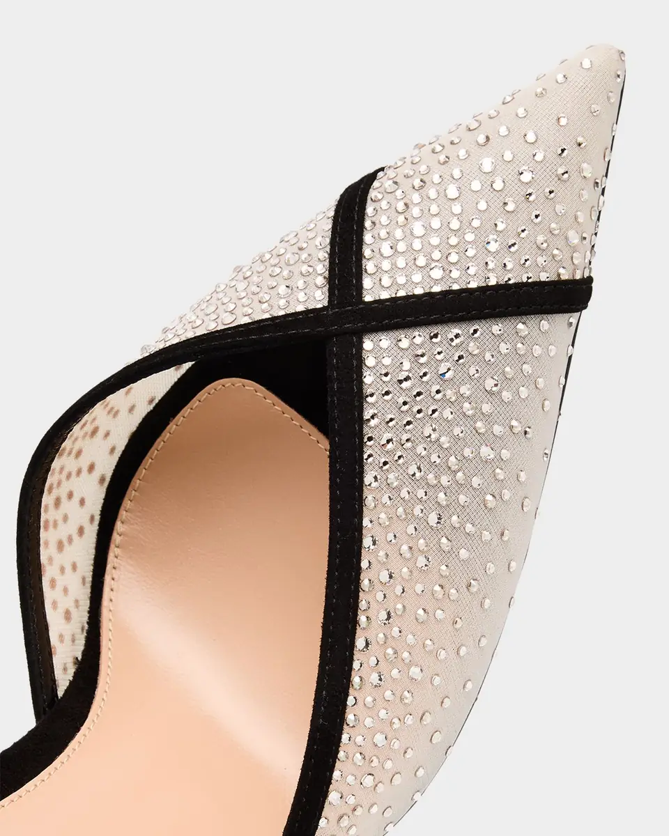 Gianvito Rossi 95mm Suede-Trimmed Crystal-Embellished Mesh Pumps | Thumbnail 11 Gianvito Rossi 95mm Suede-Trimmed Crystal-Embellished Mesh Pumps | Thumbnail 11