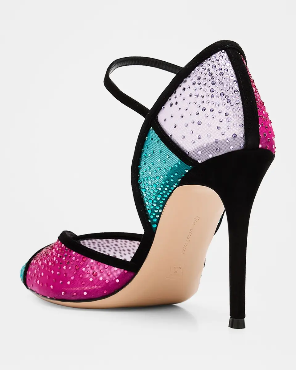 Gianvito Rossi 95mm Suede-Trimmed Crystal-Embellished Mesh Pumps | Thumbnail 13 Gianvito Rossi 95mm Suede-Trimmed Crystal-Embellished Mesh Pumps | Thumbnail 13