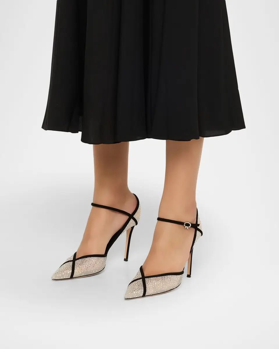 Gianvito Rossi 95mm Suede-Trimmed Crystal-Embellished Mesh Pumps | Thumbnail 7 Gianvito Rossi 95mm Suede-Trimmed Crystal-Embellished Mesh Pumps | Thumbnail 7