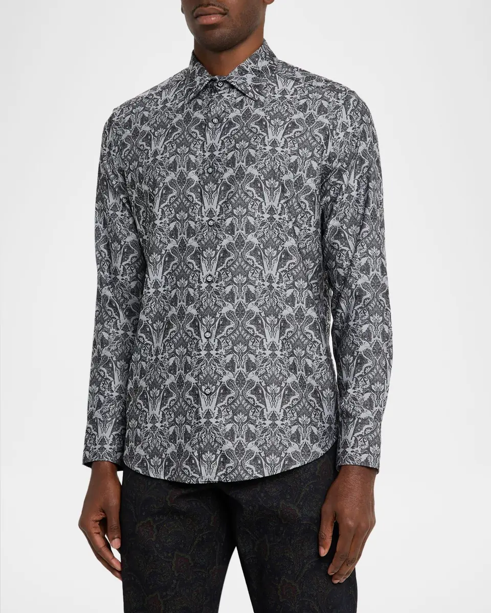 Robert Graham Men's Highland Damask Button-Down Shirt | Thumbnail 3 Robert Graham Men's Highland Damask Button-Down Shirt | Thumbnail 3