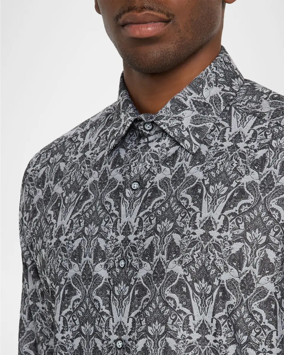 Robert Graham Men's Highland Damask Button-Down Shirt | Thumbnail 4 Robert Graham Men's Highland Damask Button-Down Shirt | Thumbnail 4