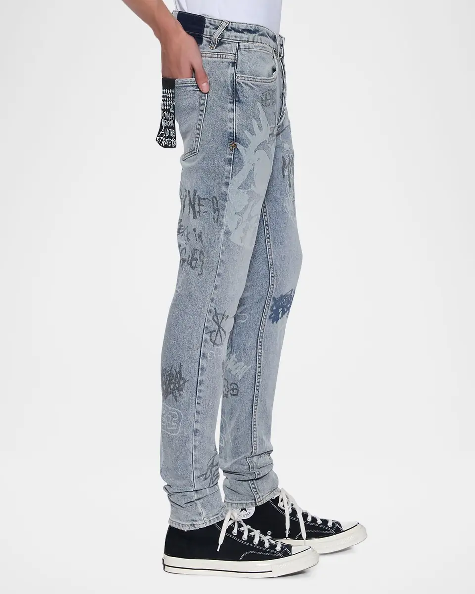 Ksubi Men's Van Winkle Graffiti Print Skinny Jeans | Thumbnail 3