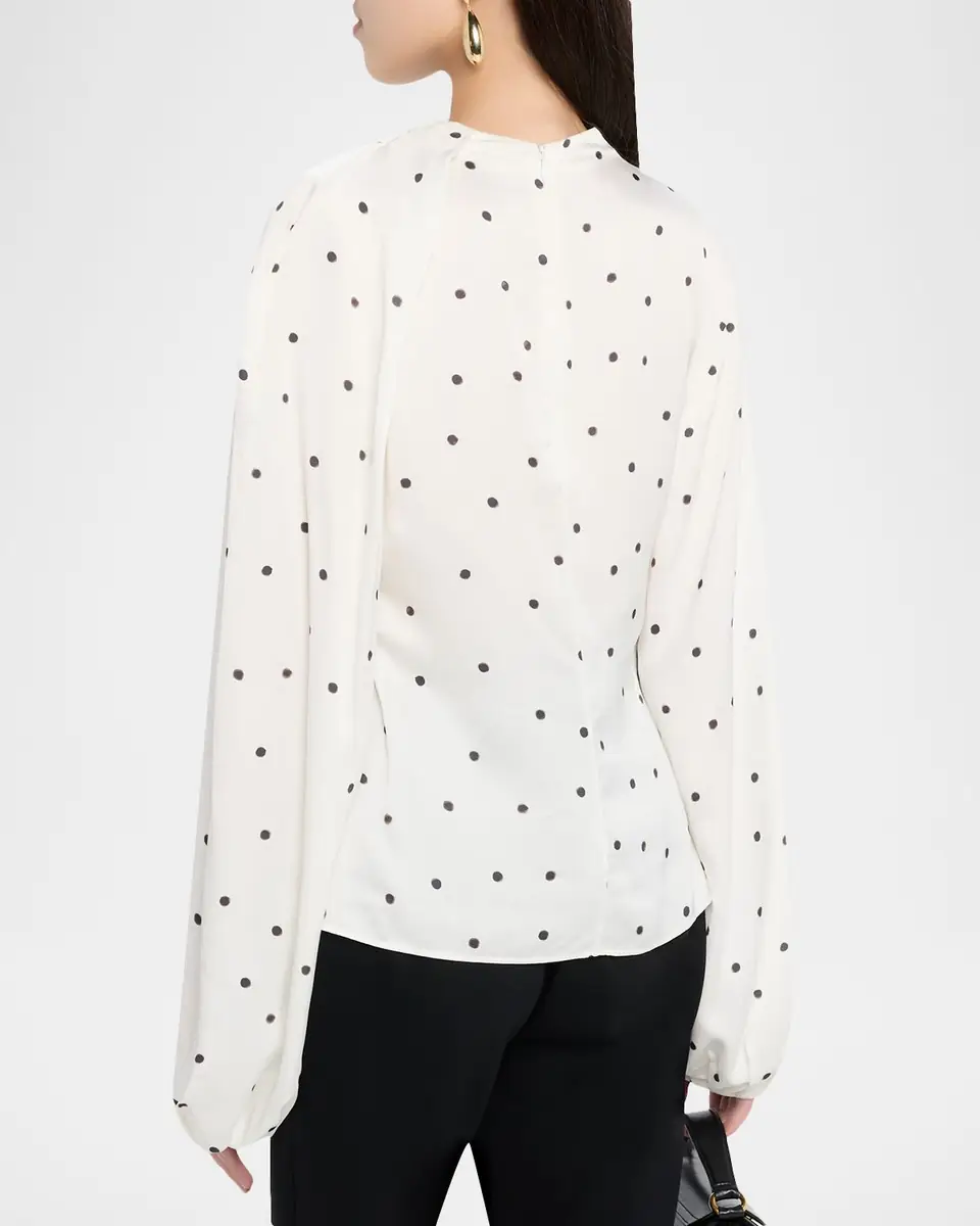 A.L.C. Blaire Polka-Dot Satin Blouse | Thumbnail 2 A.L.C. Blaire Polka-Dot Satin Blouse | Thumbnail 2