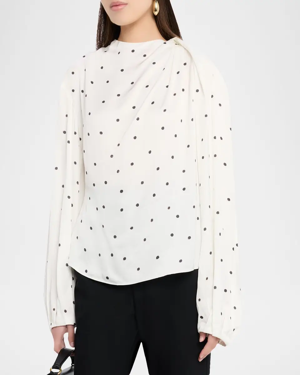 A.L.C. Blaire Polka-Dot Satin Blouse | Thumbnail 3 A.L.C. Blaire Polka-Dot Satin Blouse | Thumbnail 3