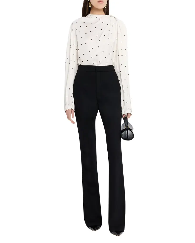 Blaire Polka-Dot Satin Blouse Blaire Polka-Dot Satin Blouse