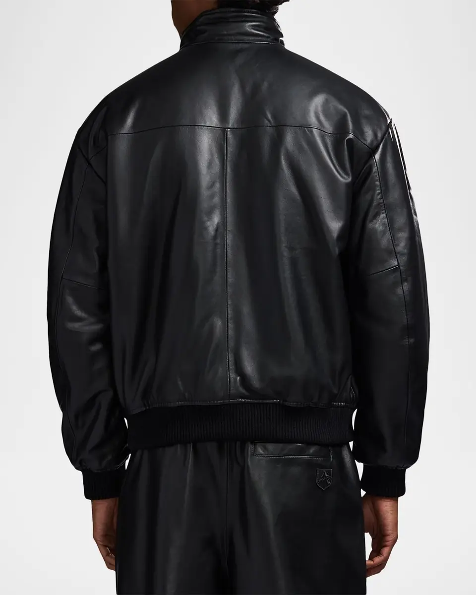 Avirex Men's Reversible Nylon to Napa Leather Track Jacket | Thumbnail 2 Avirex Men's Reversible Nylon to Napa Leather Track Jacket | Thumbnail 2