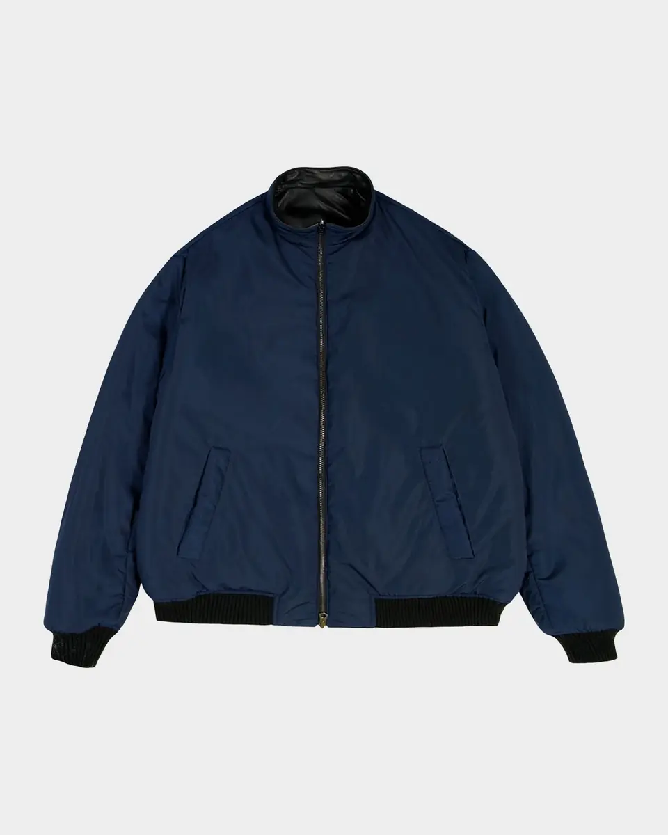 Avirex Men's Reversible Nylon to Napa Leather Track Jacket | Thumbnail 5 Avirex Men's Reversible Nylon to Napa Leather Track Jacket | Thumbnail 5